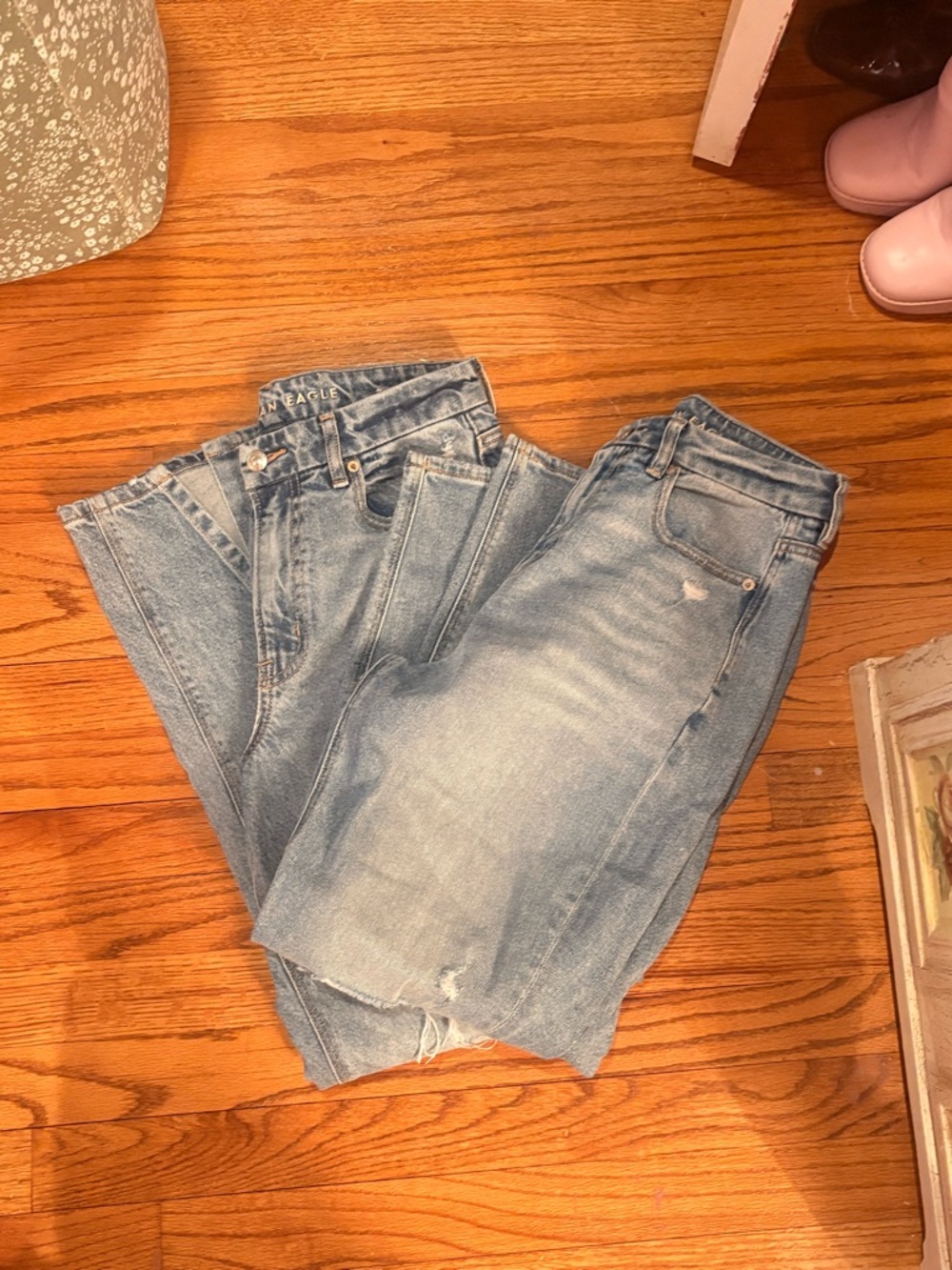 American Eagle Outfitters Light Blue Straight Leg Jeans